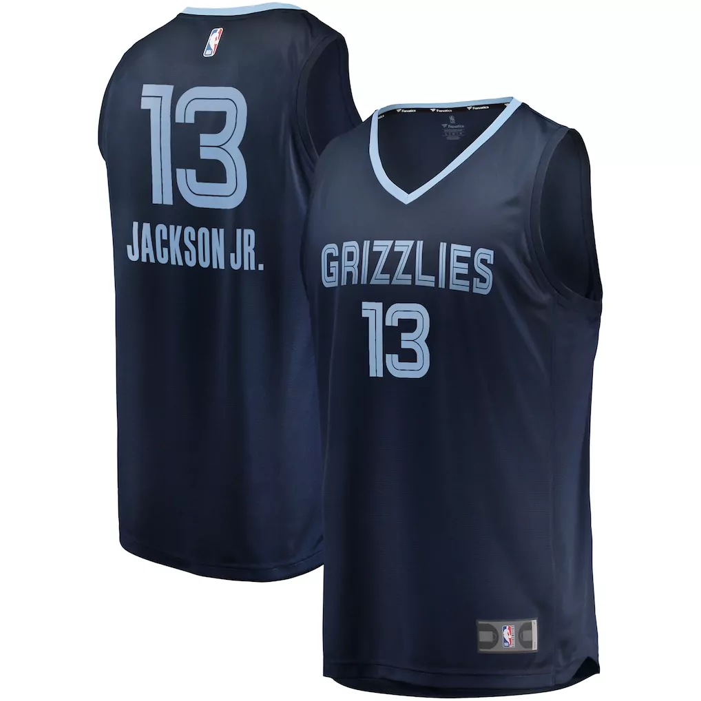 jaren jackson jr memphis grizzlies fanatics fast break replica jersey light blue statement edition