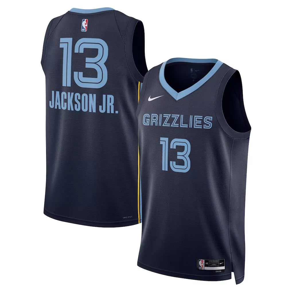 jaren jackson jr memphis grizzlies fanatics youth fast break replica jersey navy icon edition