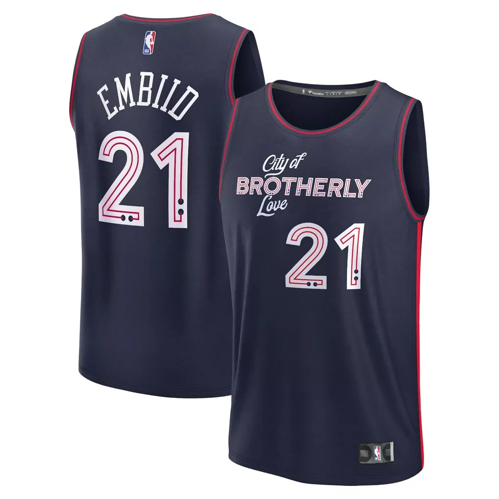 joel embiid philadelphia 76ers fanatics big tall fast break player jersey royal icon edition