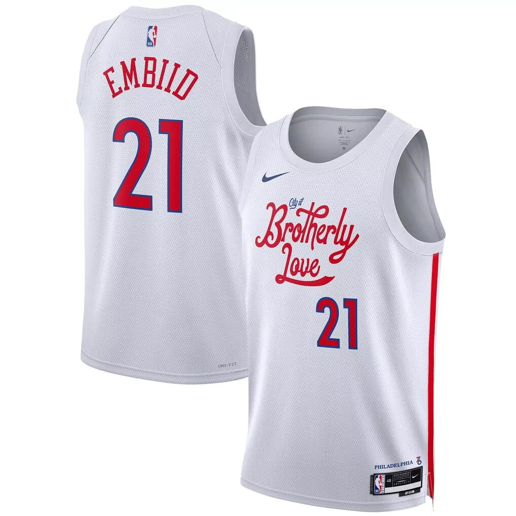 joel embiid philadelphia 76ers nike toddler 2024 25 swingman player jersey city edition white
