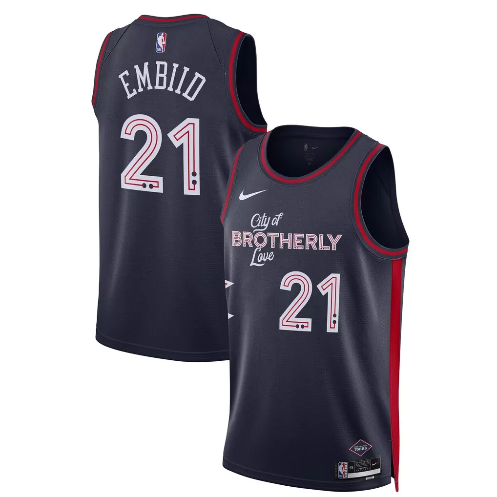 joel embiid philadelphia 76ers nike toddler 2024 25 swingman player jersey city edition white