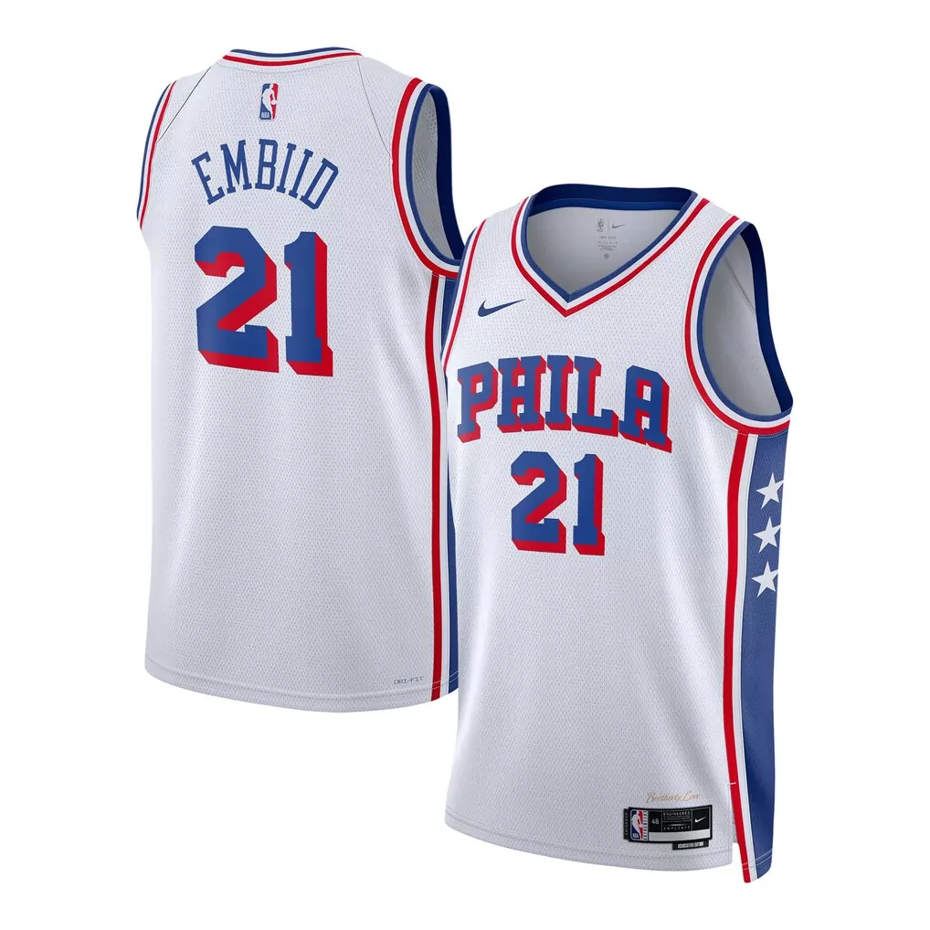 joel embiid philadelphia 76ers nike unisex swingman jersey association edition white