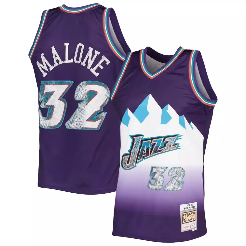 karl malone utah jazz mitchell ness 1991 92 hardwood classics swingman jersey purple