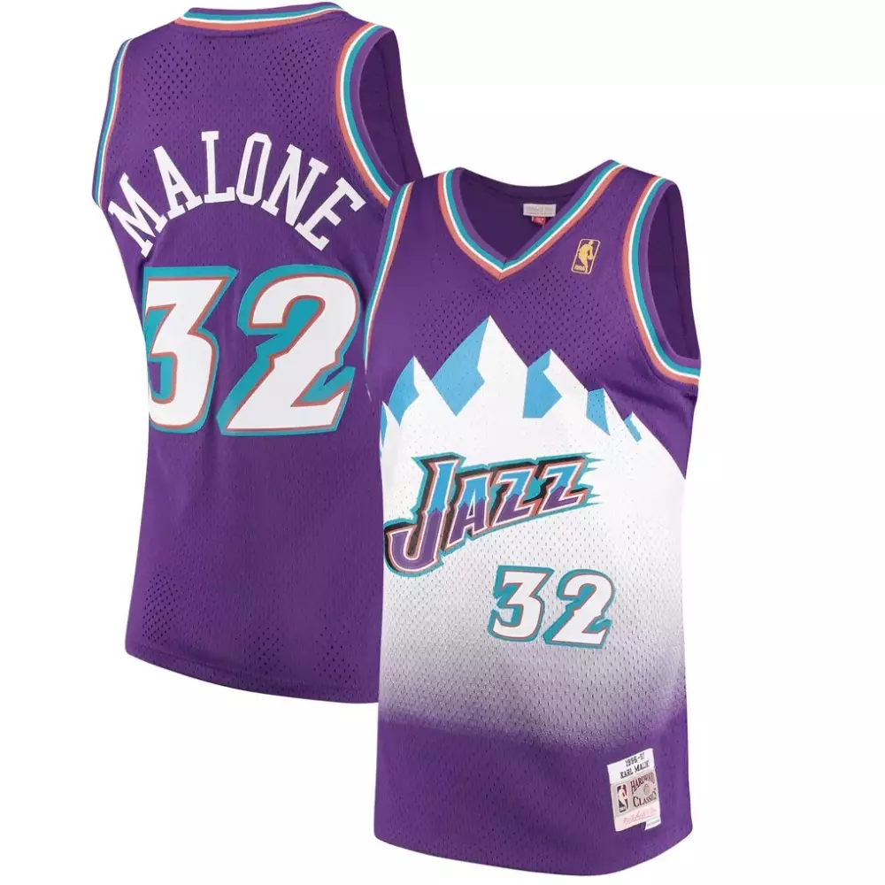 karl malone utah jazz mitchell ness 1991 92 hardwood classics swingman jersey purple
