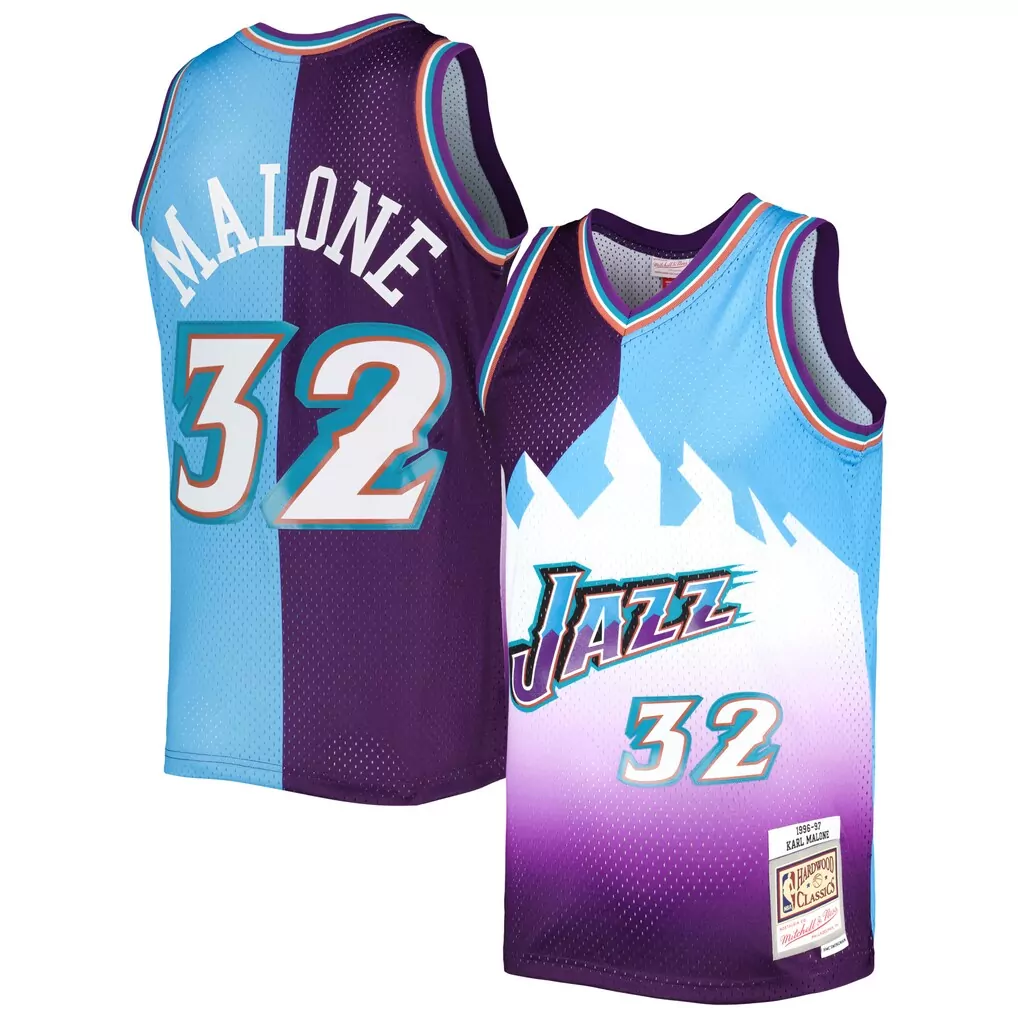 karl malone utah jazz mitchell ness chainstitch swingman jersey cream