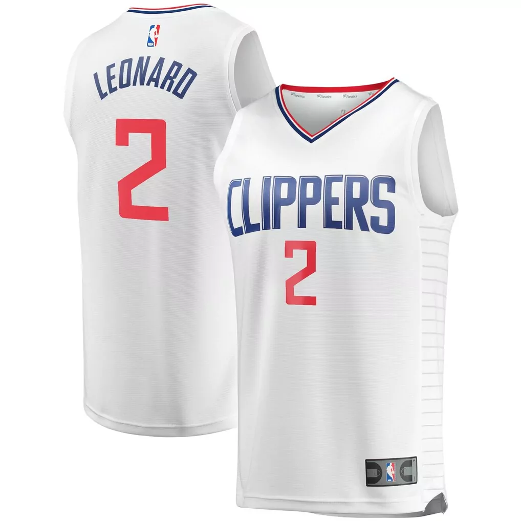 kawhi leonard la clippers fanatics youth 2019 20 fast break replica jersey blue icon edition