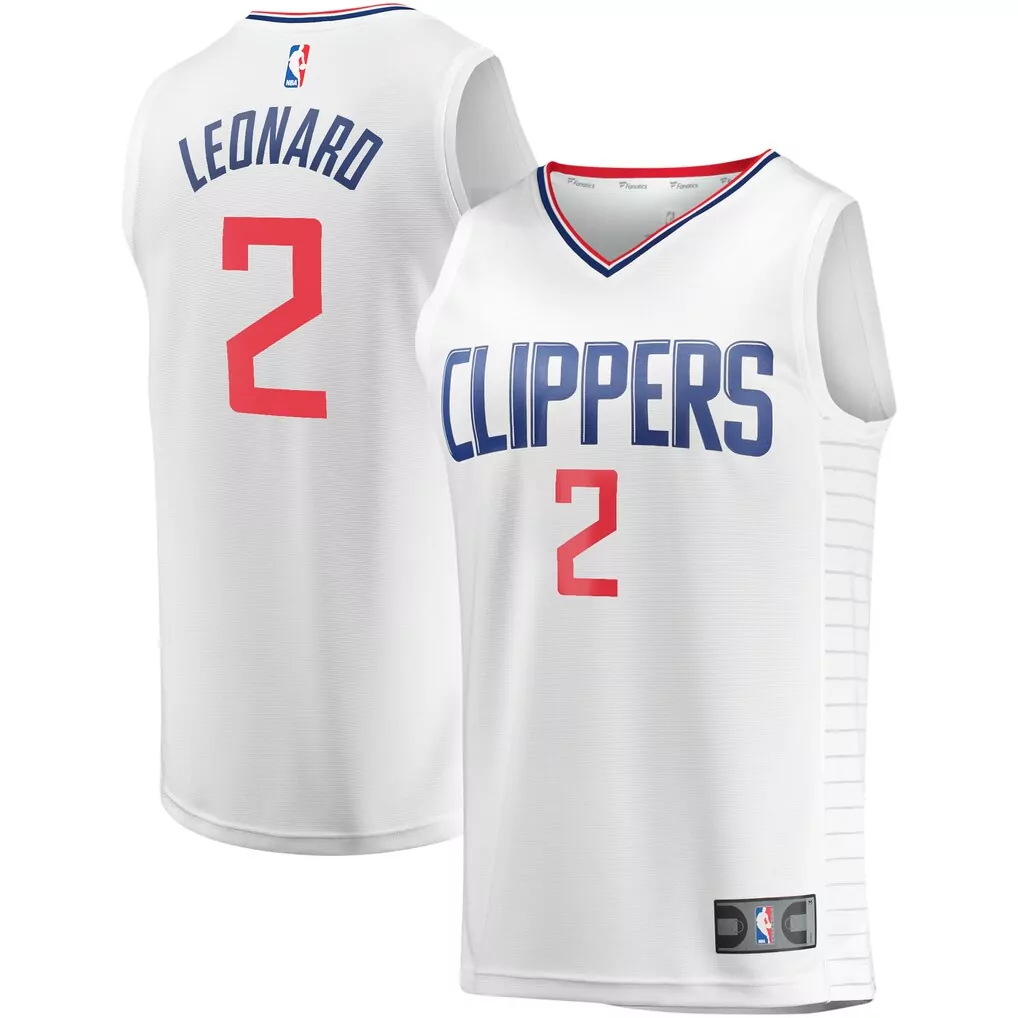 kawhi leonard la clippers fanatics youth 2019 20 fast break replica jersey blue icon edition