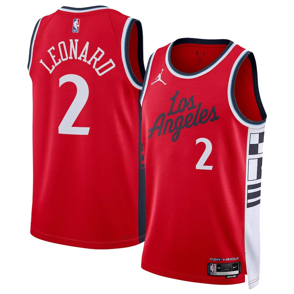 kawhi leonard la clippers fanatics youth fast break replica player jersey statement edition red
