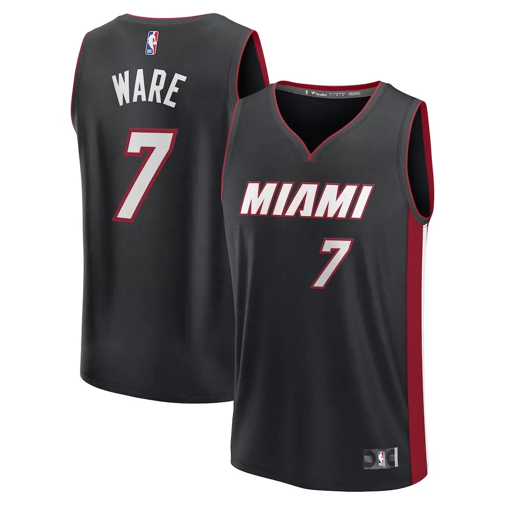 kel el ware miami heat fanatics fast break replica player jersey icon edition black