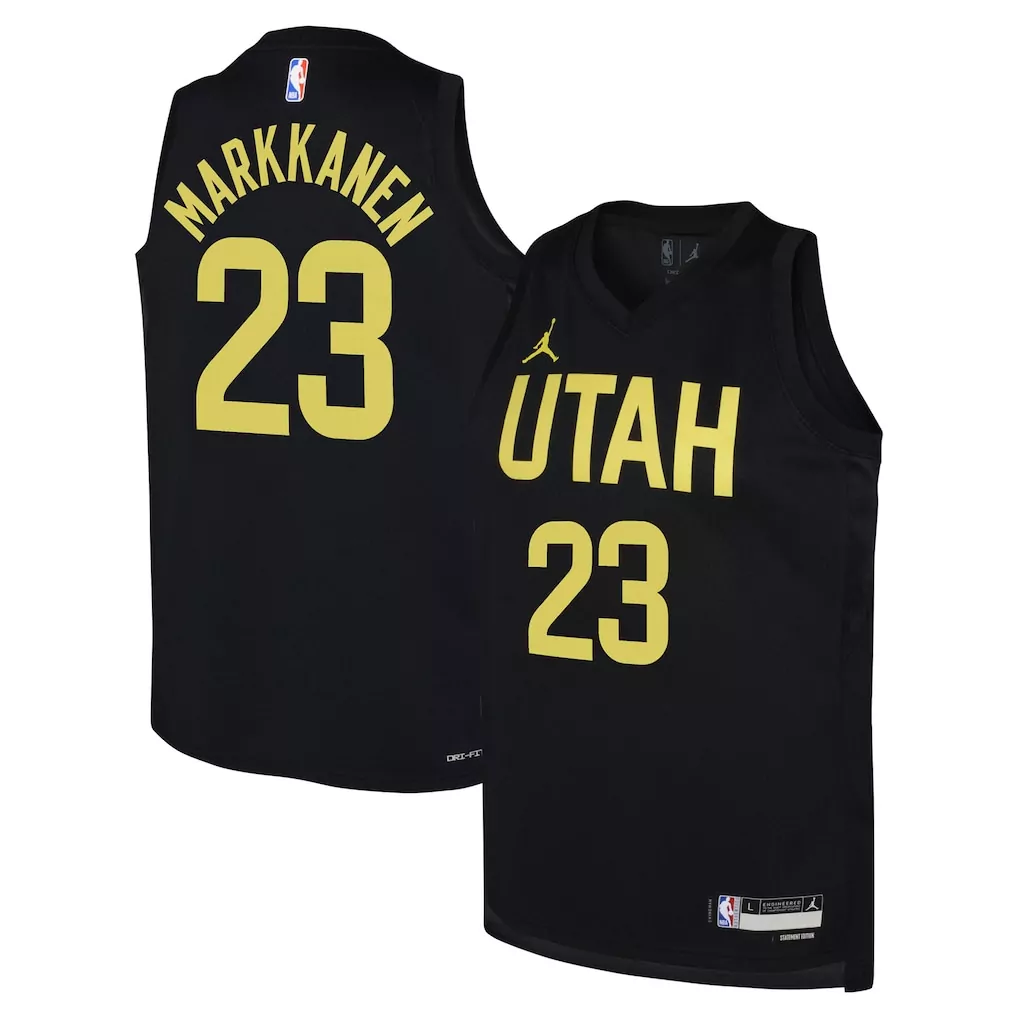 lauri markkanen utah jazz jordan brand youth swingman jersey statement edition black