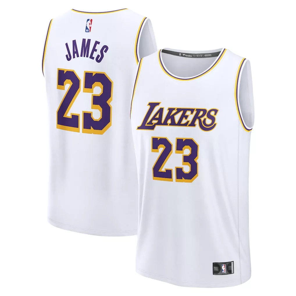 lebron james los angeles lakers fanatics fast break replica jersey icon edition gold
