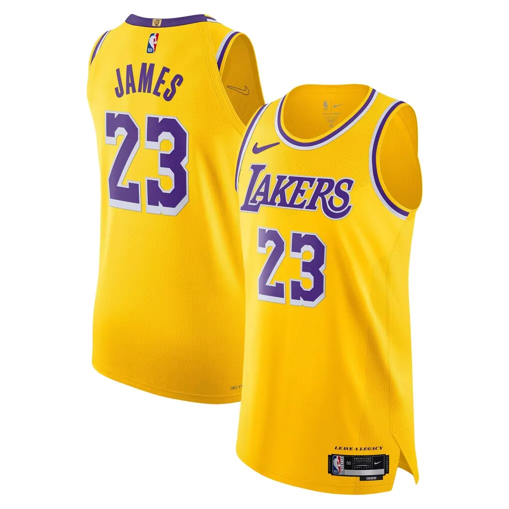 lebron james los angeles lakers nike - jersey icon edition gold