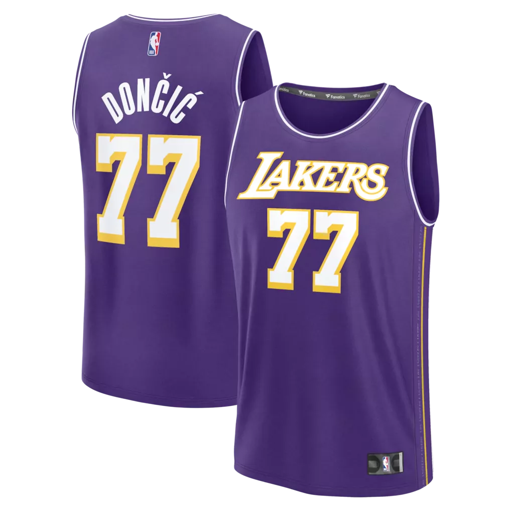luka don i los angeles lakers fanatics youth fast break jersey statement edition purple