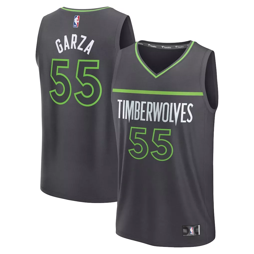 luka garza minnesota timberwolves fanatics fast break replica player jersey icon edition navy