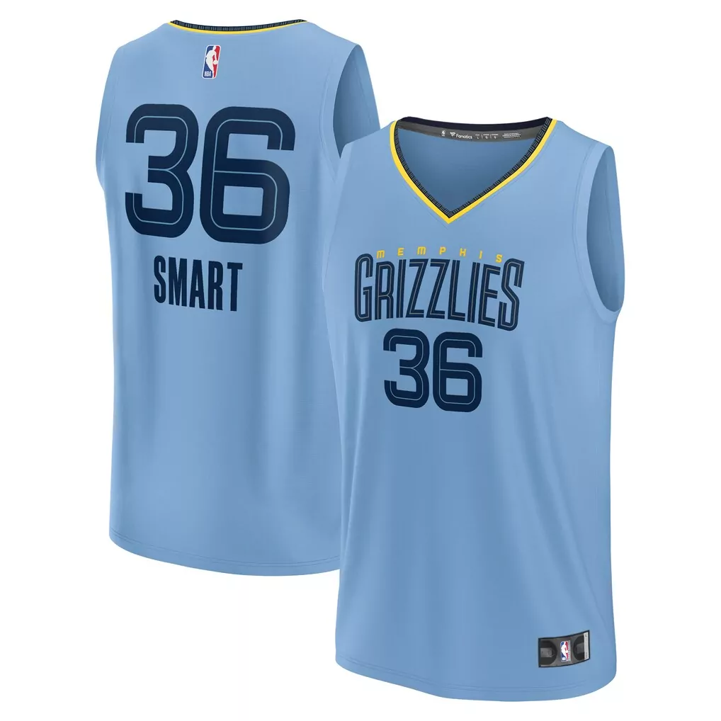 marcus smart memphis grizzlies fanatics youth fast break player jersey icon edition navy