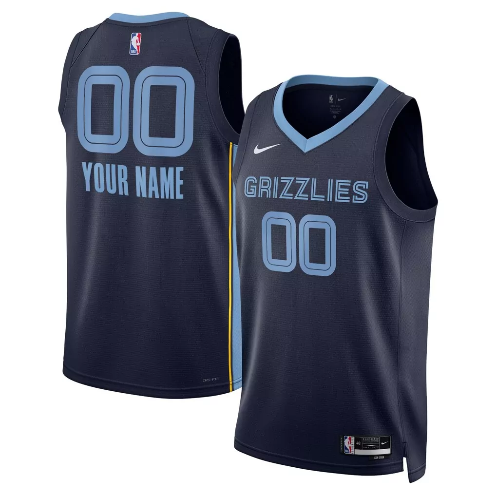 memphis grizzlies nike swingman custom jersey navy icon edition