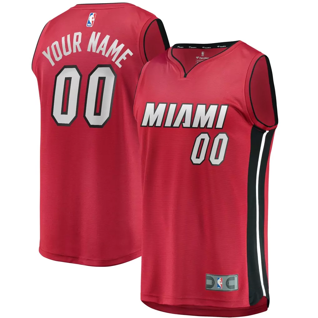 miami heat fanatics youth fast break custom replica jersey black icon edition