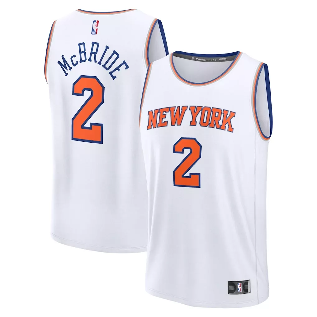 mikal bridges new york knicks fanatics youth fast break replica player jersey blue icon edition