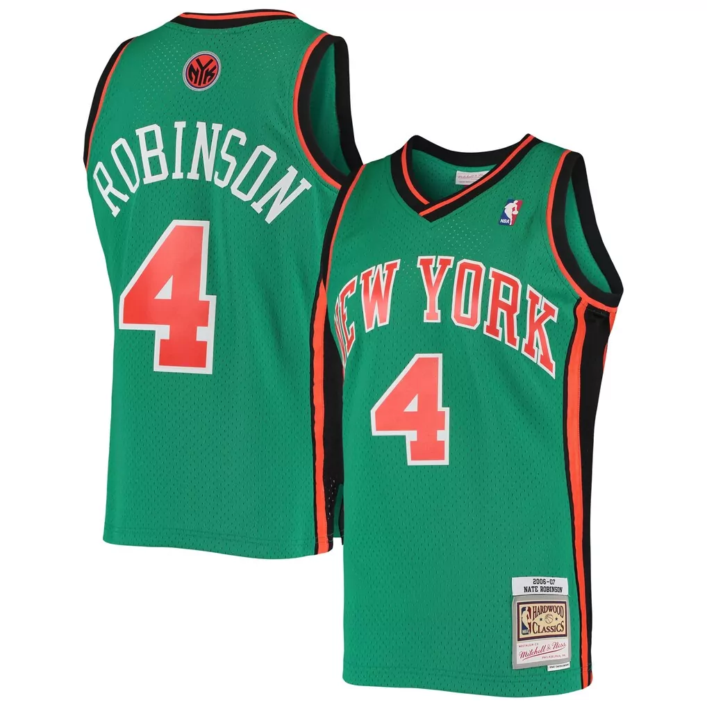 nate robinson new york knicks mitchell ness 2006 07 hardwood classics swingman jersey green