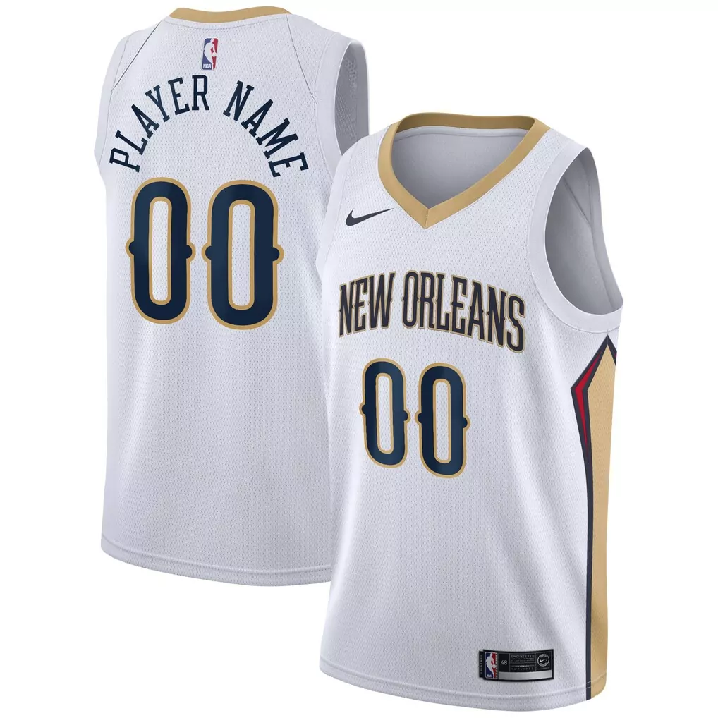 new orleans pelicans nike 2020 21 swingman custom jersey association edition white