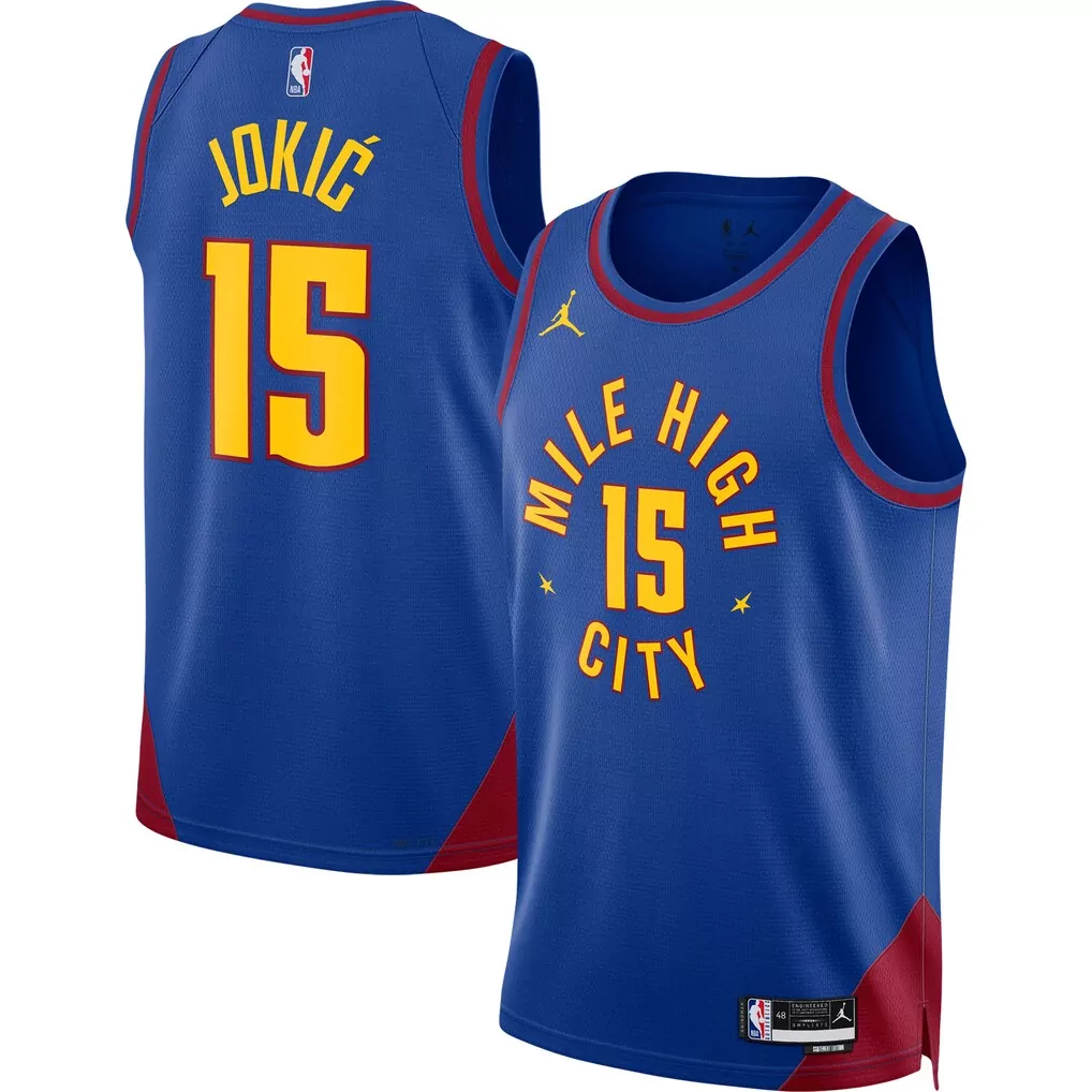 nikola jokic denver nuggets fanatics youth fast break replica player jersey statement edition blue
