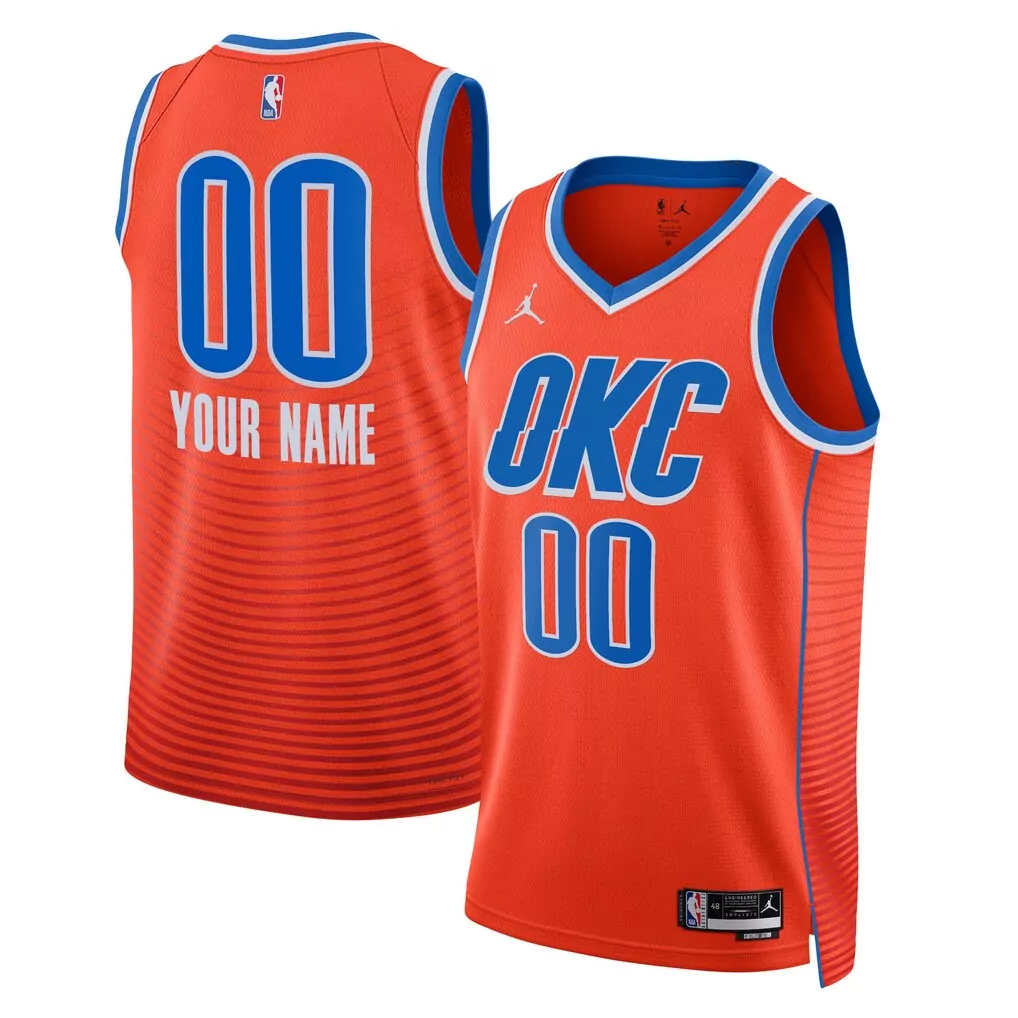 oklahoma city thunder jordan brand swingman custom jersey statement edition orange