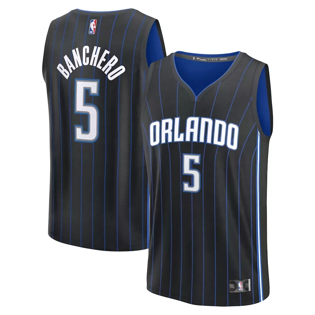 paolo banchero orlando magic fanatics youth fast break replica player jersey icon edition black