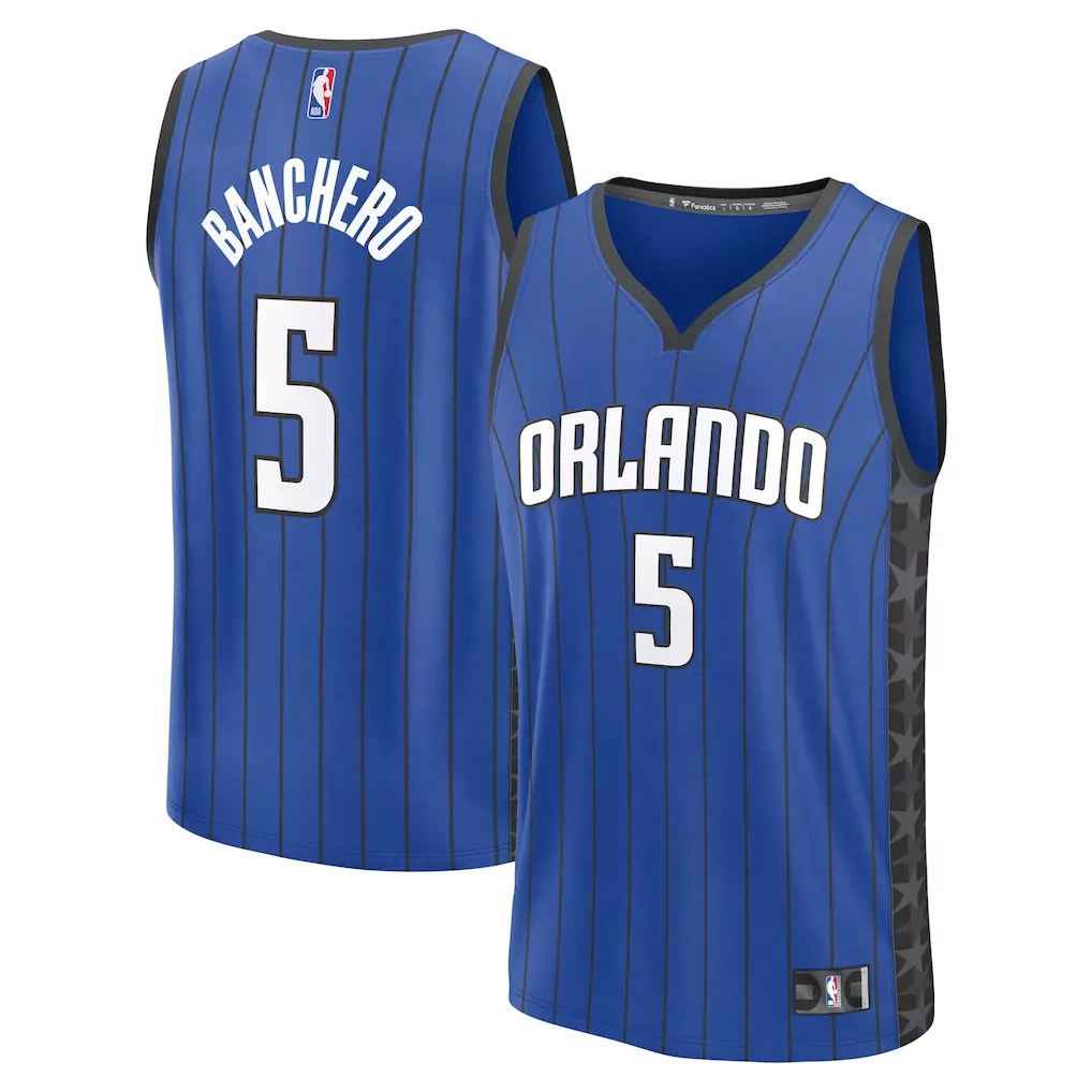 paolo banchero orlando magic fanatics youth fast break replica player jersey icon edition black
