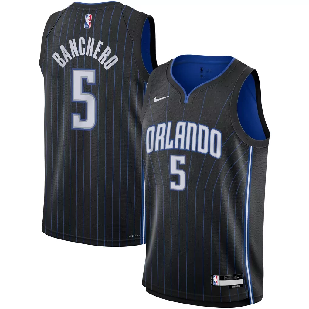 paolo banchero orlando magic nike youth icon edition swingman jersey blue
