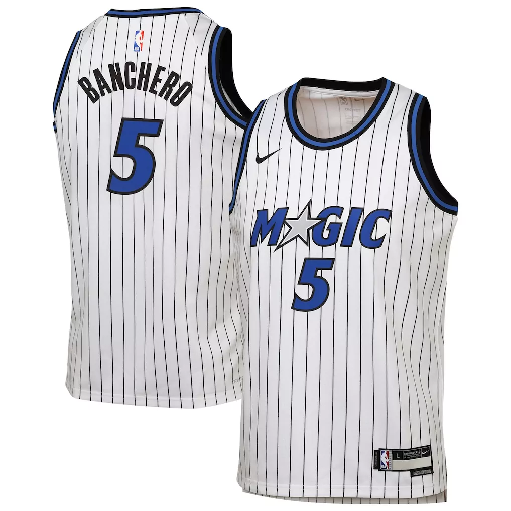 paolo banchero orlando magic nike youth icon edition swingman jersey blue