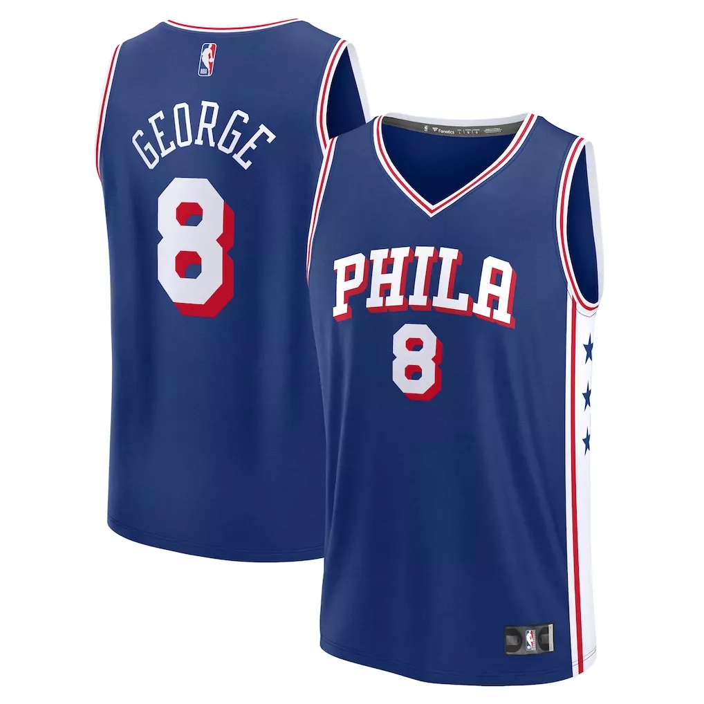 paul george philadelphia 76ers fanatics fast break replica player jersey icon edition royal