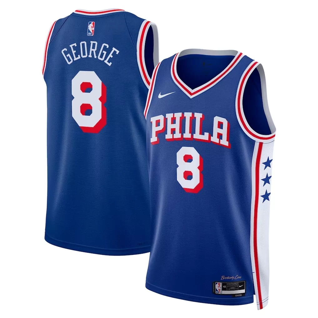 paul george philadelphia 76ers fanatics fast break replica player jersey icon edition royal