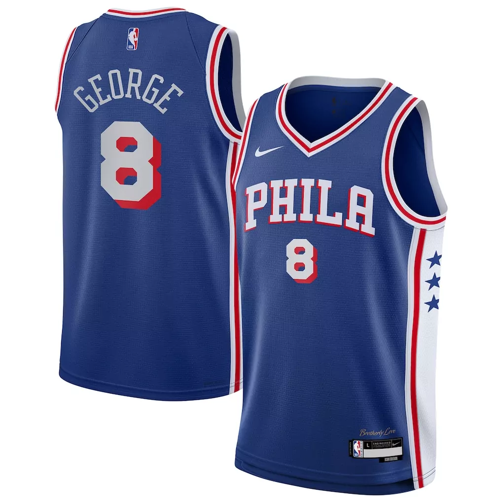 paul george philadelphia 76ers fanatics fast break replica player jersey icon edition royal