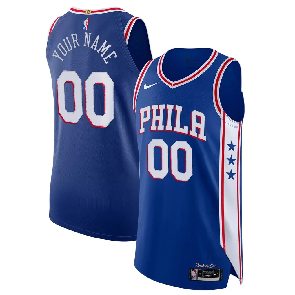 philadelphia 76ers nike authentic custom jersey icon edition royal