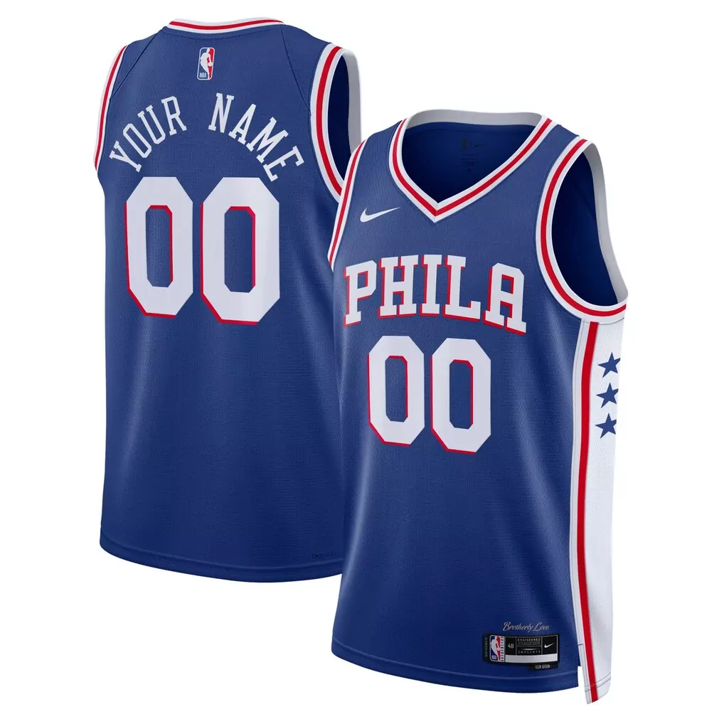 philadelphia 76ers nike authentic custom jersey icon edition royal