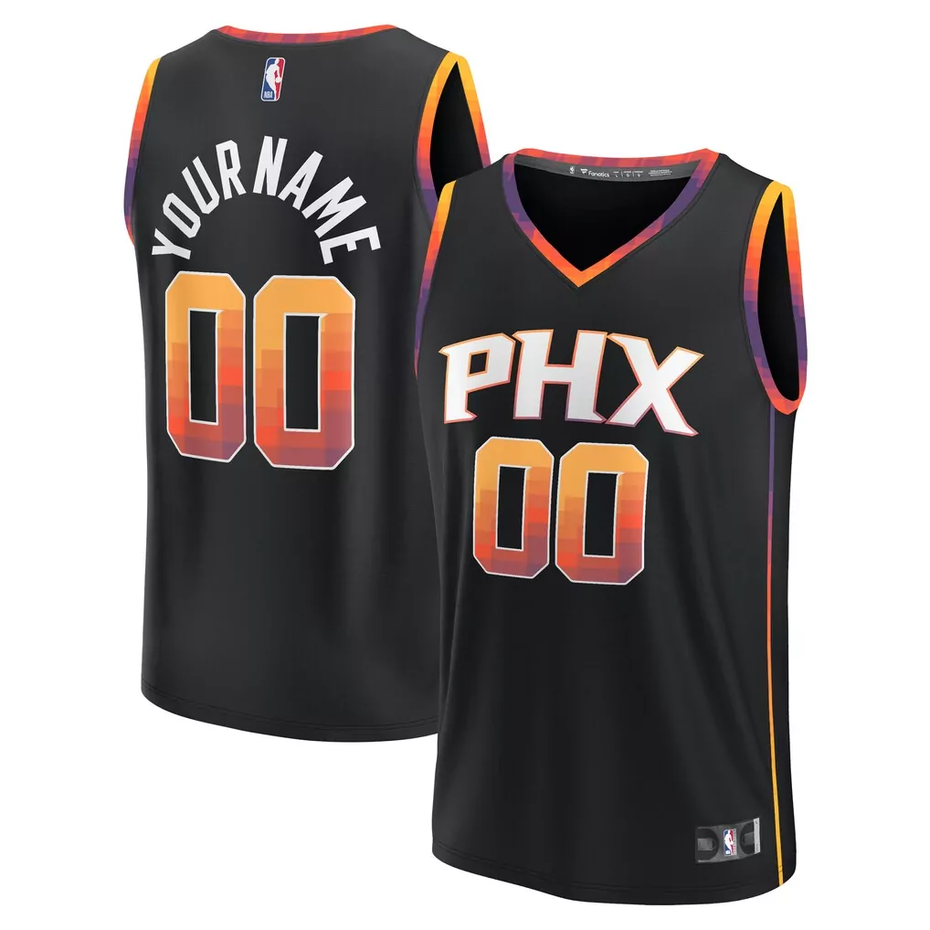 phoenix suns fanatics fast break custom replica jersey black statement edition