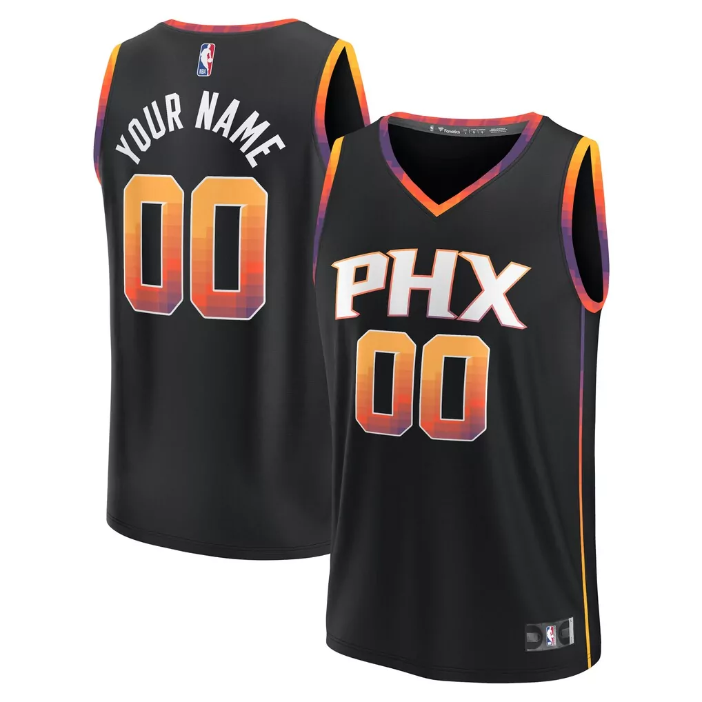 phoenix suns fanatics fast break custom replica jersey black statement edition