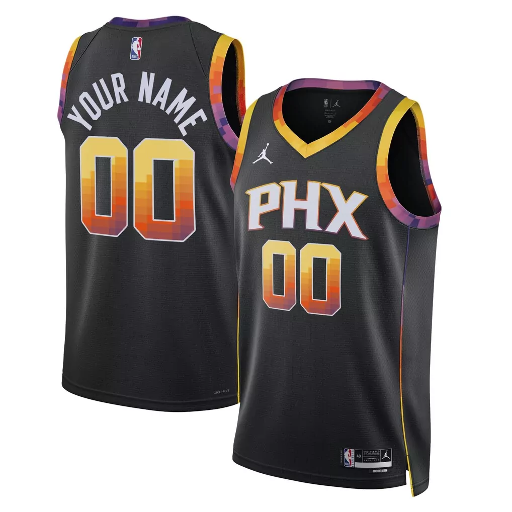 phoenix suns fanatics fast break custom replica jersey black statement edition