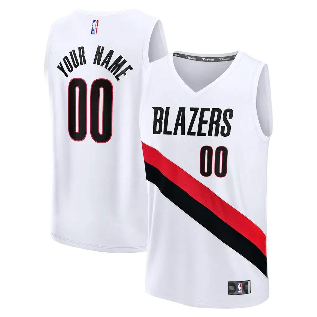 portland trail blazers fanatics fast break custom replica jersey red statement edition