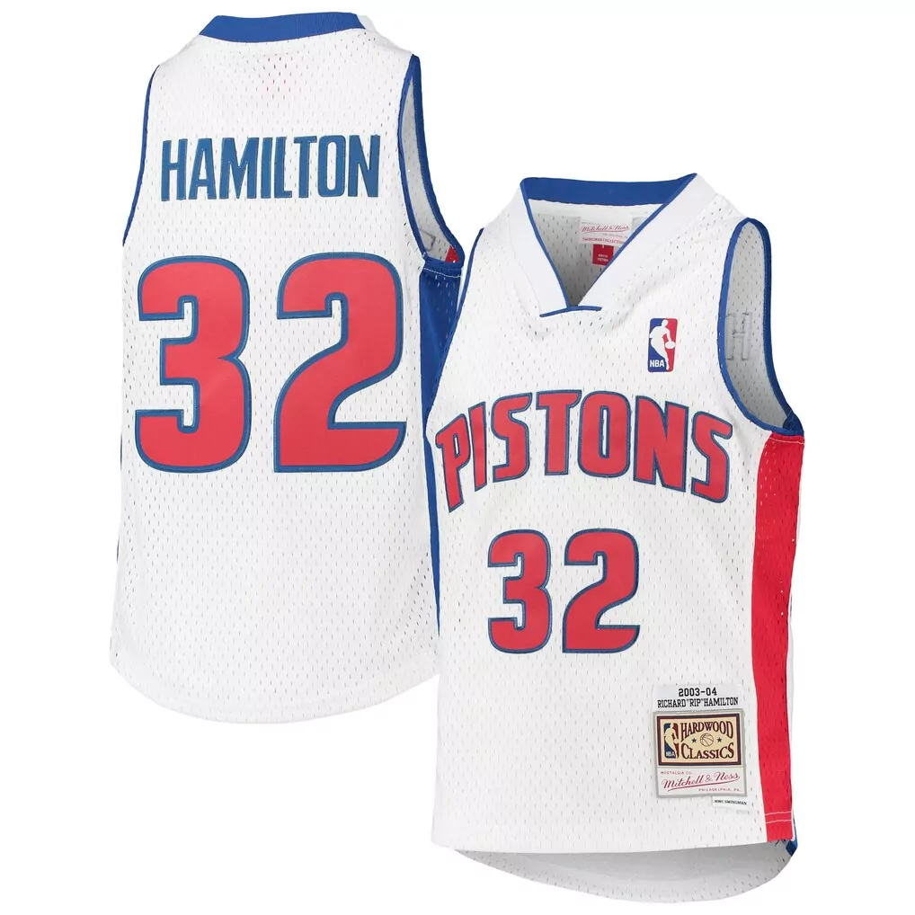 rasheed wallace detroit pistons mitchell ness youth 2003 04 hardwood classics swingman jersey white