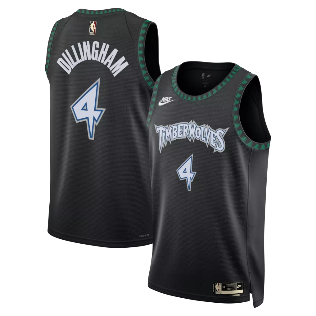 rob dillingham minnesota timberwolves nike unisex swingman jersey classic edition black