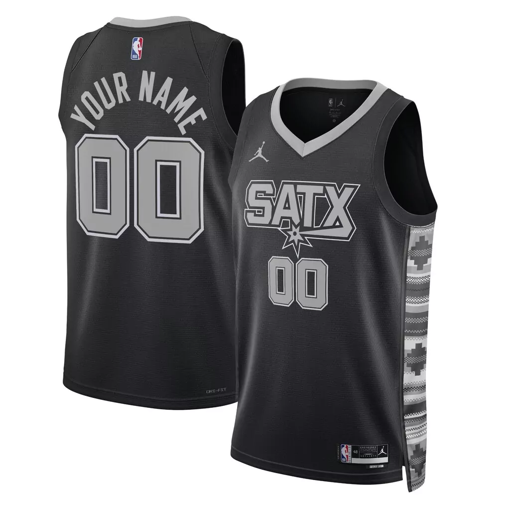 san antonio spurs jordan brand unisex 2022 23 swingman custom jersey statement edition black