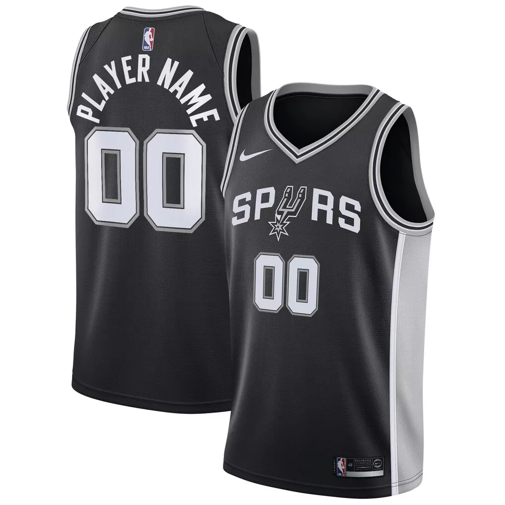 san antonio spurs nike swingman custom jersey black icon edition