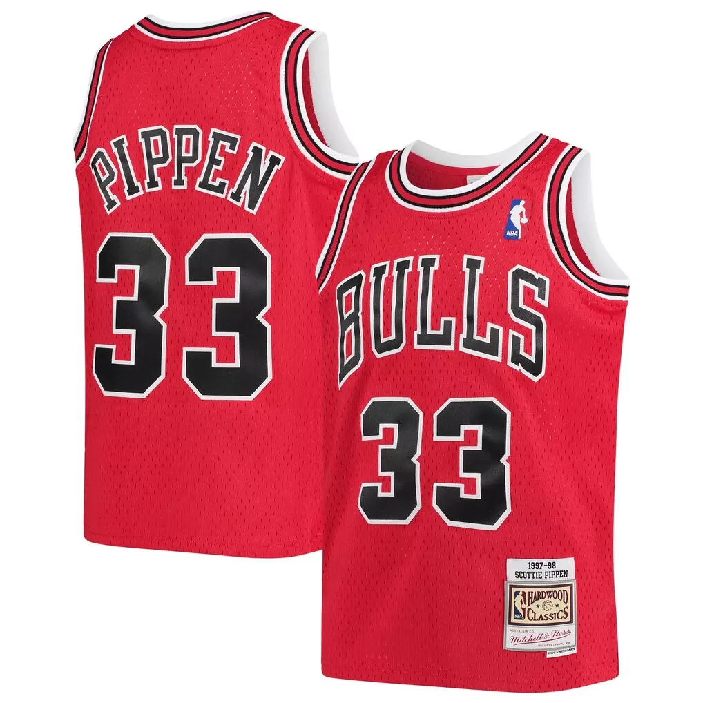 scottie pippen chicago bulls mitchell ness hardwood classics 2003 04 swingman jersey red