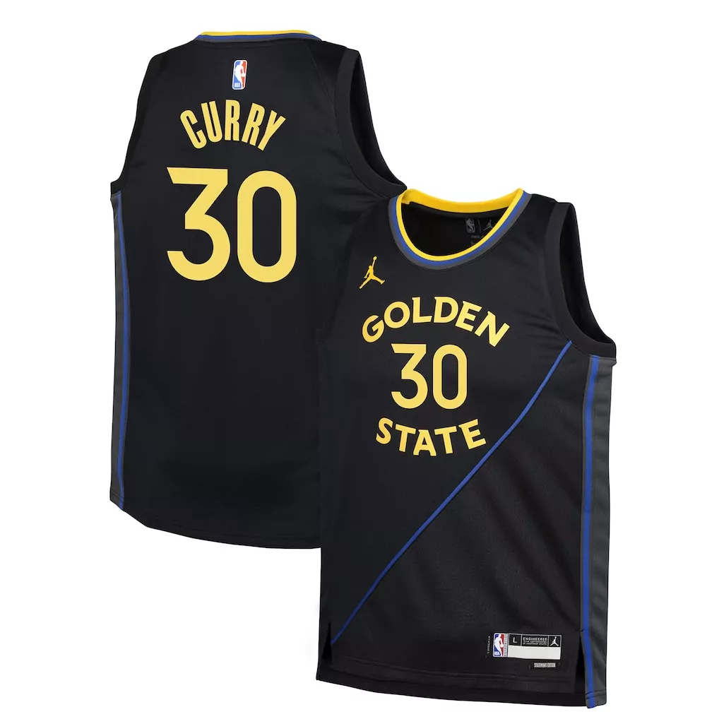 stephen curry golden state warriors jordan brand 2024 25 authentic jersey statement edition black