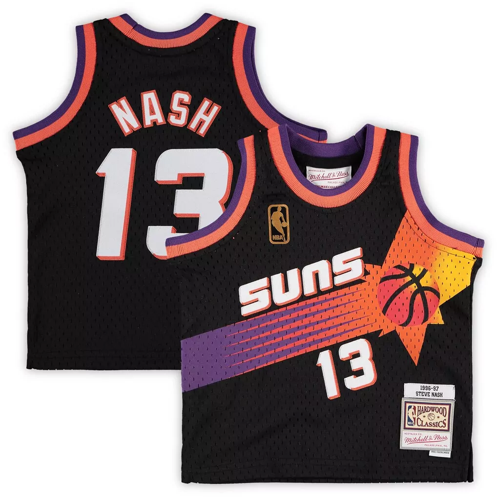 steve nash phoenix suns mitchell ness hardwood classics 1996 97 tropical swingman jersey purple