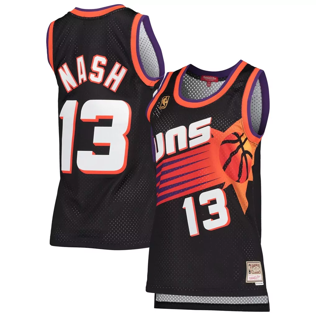 steve nash phoenix suns mitchell ness hardwood classics 1996 97 tropical swingman jersey purple