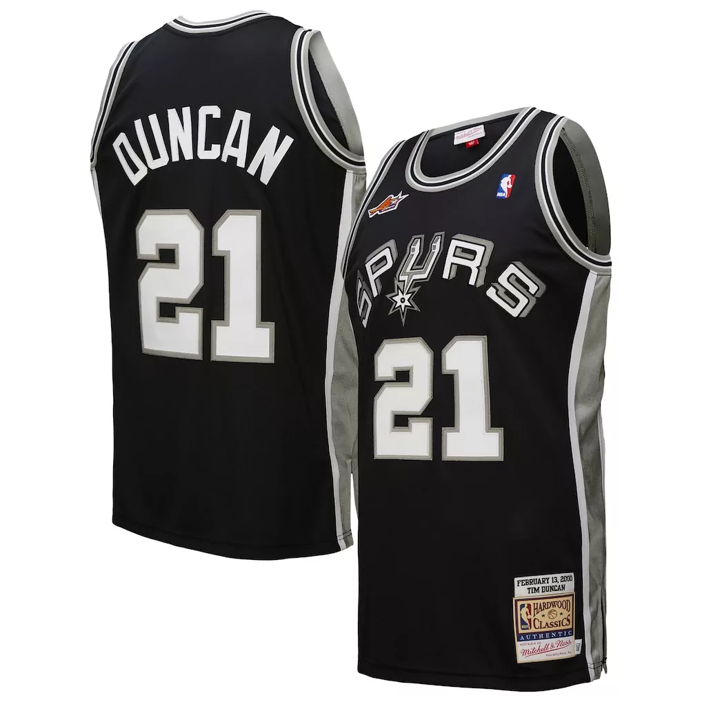 tim duncan san antonio spurs mitchell ness 2000 nba all star game - jersey black