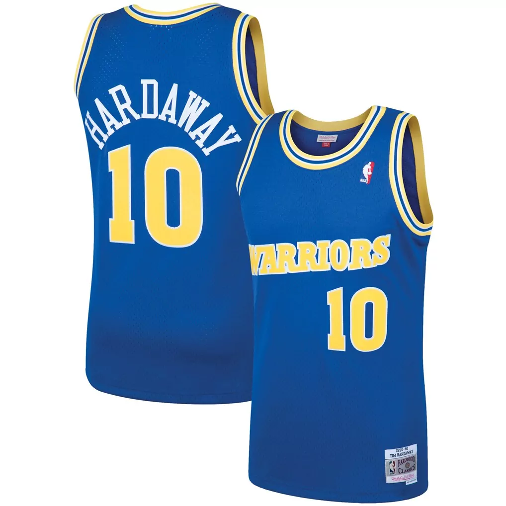 tim hardaway golden state warriors mitchell ness 1990 91 galaxy swingman jersey blue