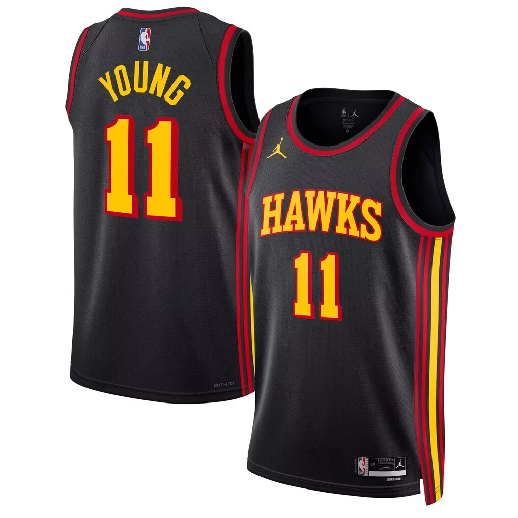trae young atlanta hawks fanatics women s fast break tank jersey icon edition black